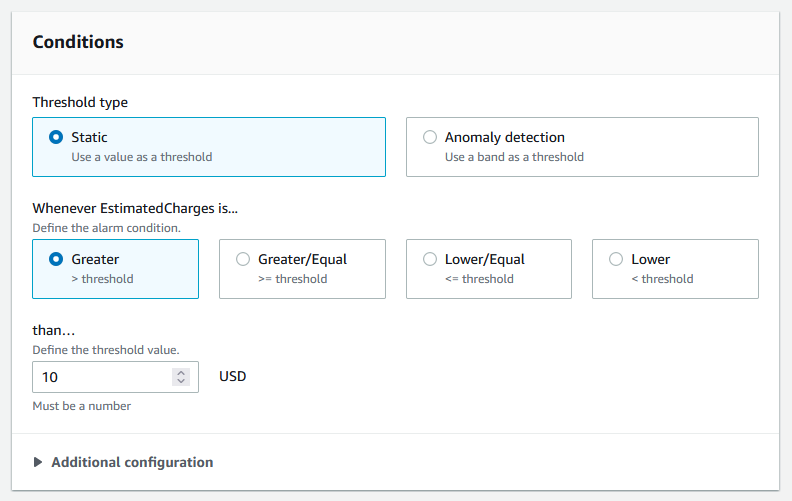 aws cloudwatch conditions